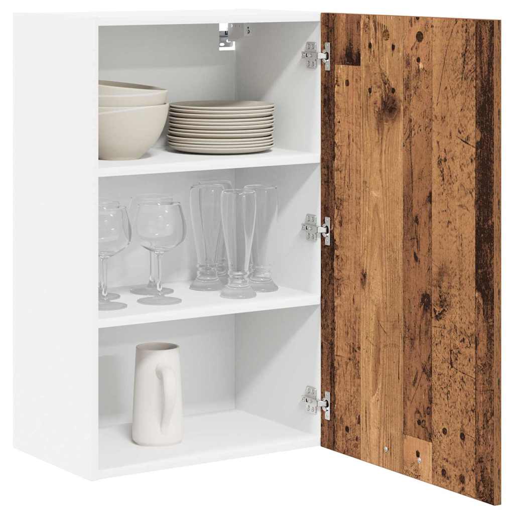Hängeschrank mit Regal Riga Altes Holz und Weiß 50 x 31 x 80 cm